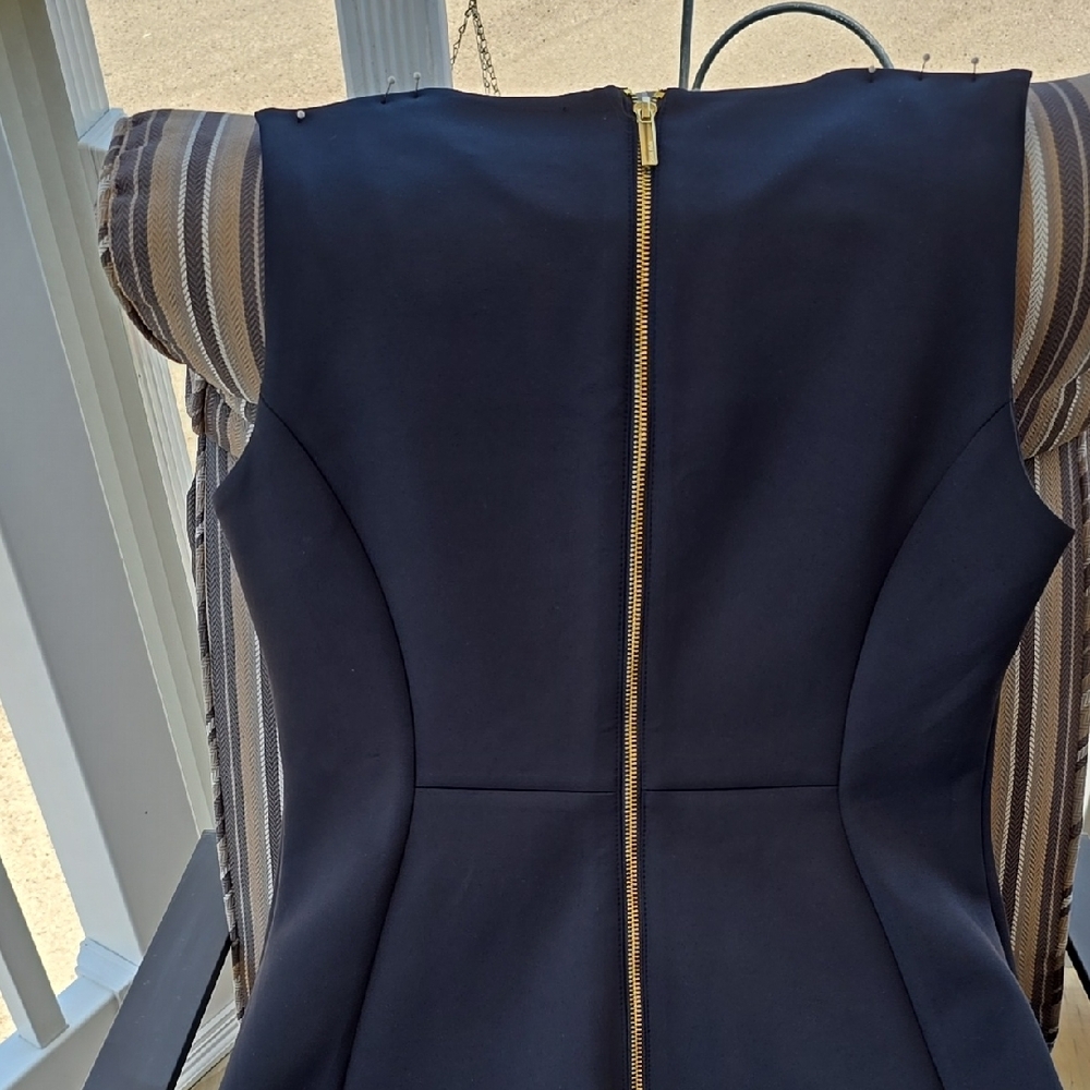Calvin Klein Black Ribbed Sheath Midi Dress - Picture 11 of 13